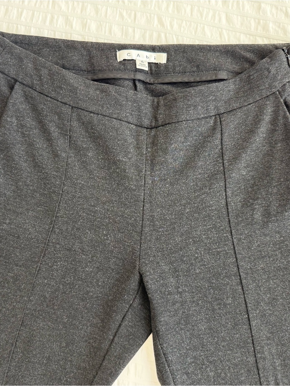CAbi Charcoal Heather Ponte Trousers Pants Size 4